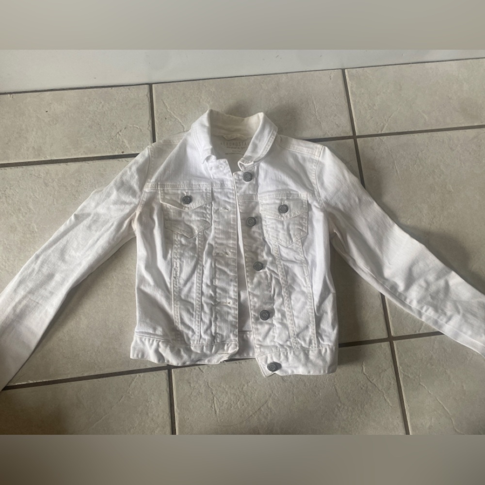 Aeropostale White Denim Jacket XS